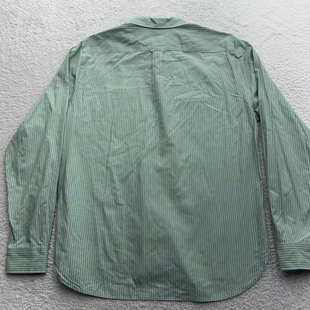 Lacoste Mens Regular Fit Striped Button Down Shirt Green Blue Cotton Size 42 L - Picture 8 of 9